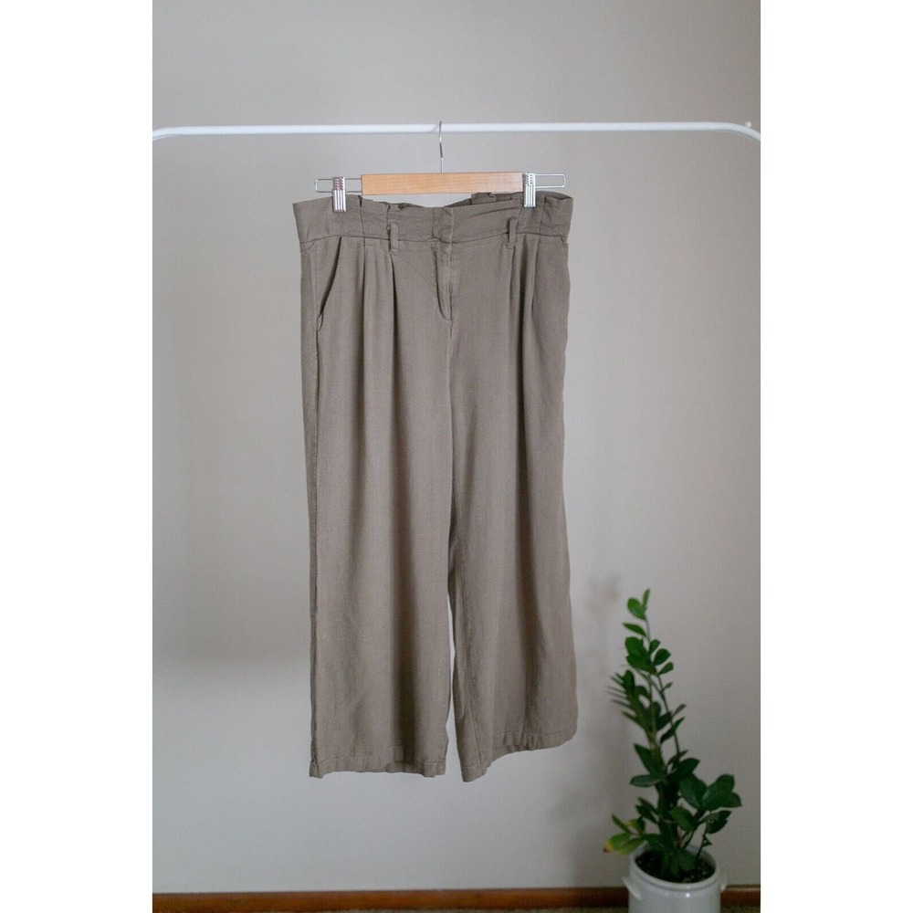Active USA Pants Women Green Olive Cropped SZ L